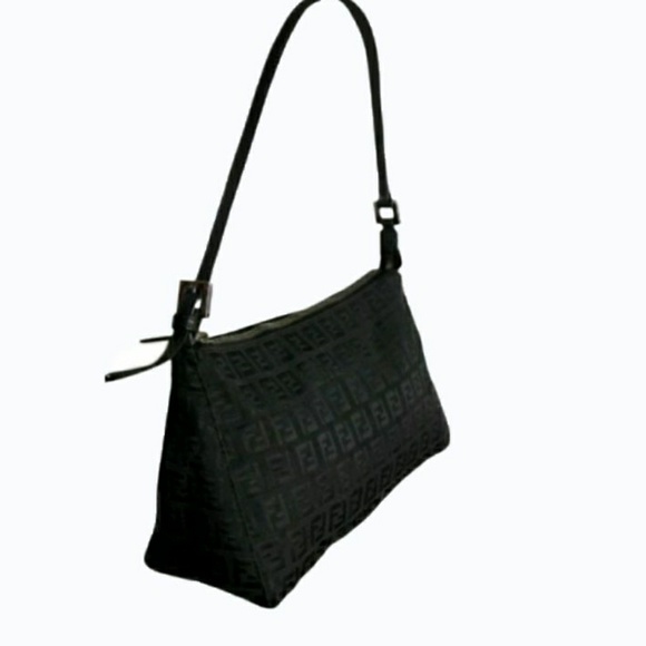 Fendi black zucca shoulder bag Clearance